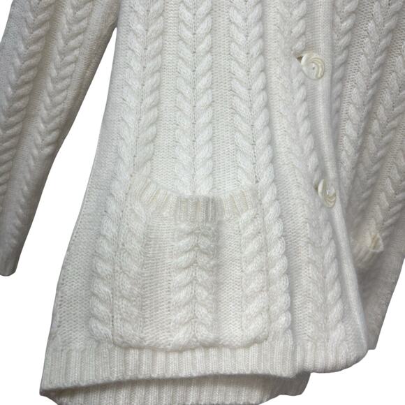 Kenar Cardigan Womens Size‎ L Cable Knit Angora Rabbit Hair Blend Button Front - Picture 3 of 4